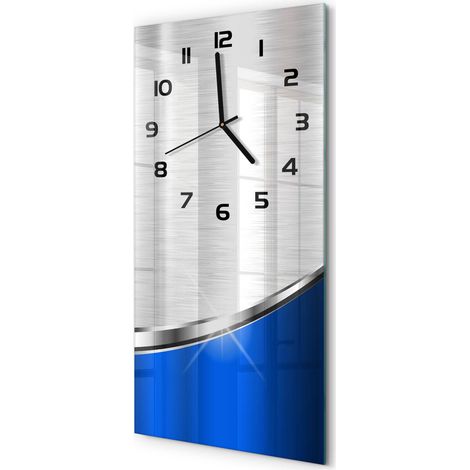 Horloge Murale Rectangulaire Verticale Originale et Élégante en Verre Abstraction métallique 30x60 cm (1/5)