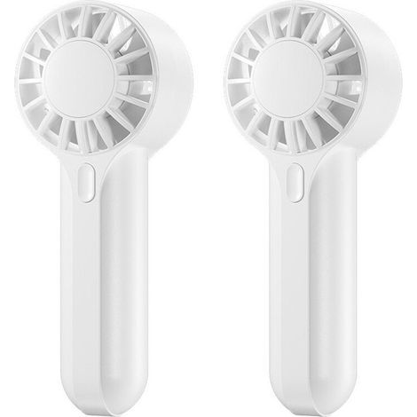 2 tragbare, per USB aufladbare Ventilatoren, kleine, tragbare Ventilatoren mit einstellbarer Geschwindigkeit für den Außenbereich, hoher Luftdurchsatz (1/4)