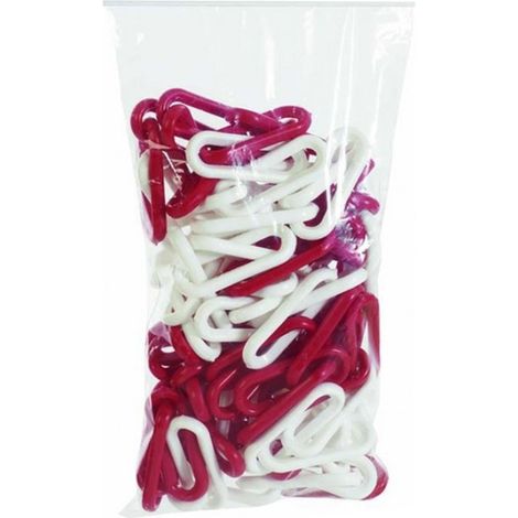 Cadena señalizaciÓn roja/blanca 8mmx5m plastico s21