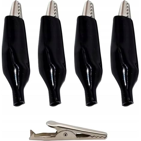 Clip a coccodrillo isolata nera da 35 mm, copertura in gomma da 4 pezzi