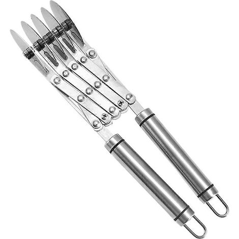 5-rädriges Gebäckmesser, Nudelschneider, Pizzaschneider aus Edelstahl, Backwalze (1/5)