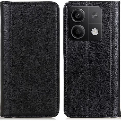 Funda para Xiaomi Redmi Note 13 5G, tipo cartera de piel Litchi, negra (1/5)