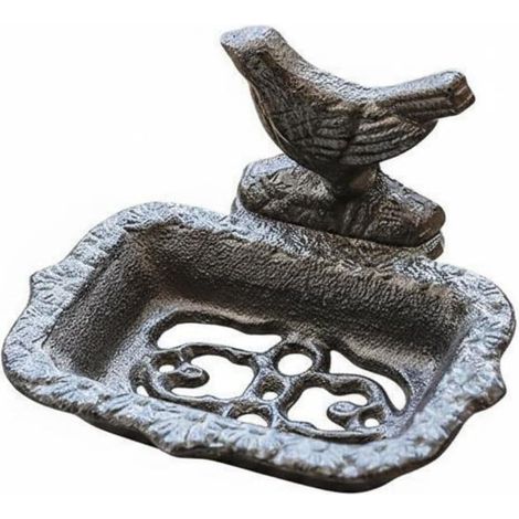 Boîte à savon avec couvercle - fonte - oiseau - pour voyage (1/5)