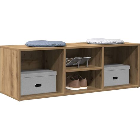 Shoe Storage Bench Artisan Oak 102x35x35 cm Engineered Wood vidaXL (1/5)