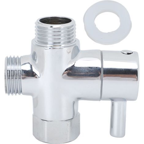 Robinet inverseur de douche 3 voies G1/2 en cuivre pour bras de douche à main, finition électroplaquée (1/5)