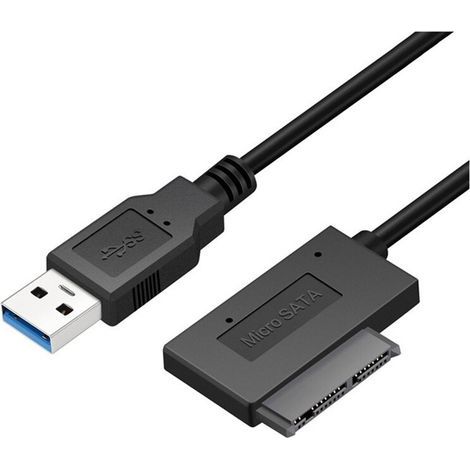 Câble adaptateur USB 3.0 vers Micro-SATA pour SSD/HDD 1.8 pouces vers 16 broches mSATA 7+9 broches (1/2)