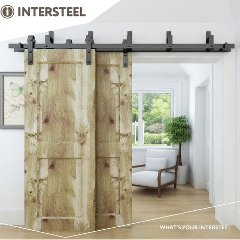 Intersteel Satz von 5 Wandhalterung für parallel platzierte Schiebetüren Schwarz (1/3)