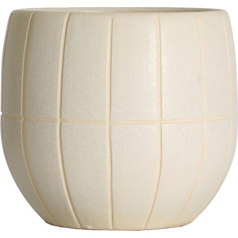 Cache pot en céramique beige contemporain - beige mat (1/4)