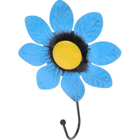 Porte-chapeaux mural en fer forgé en forme de fleur, porte-vêtements décoratif pour rideaux (1/5)