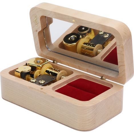 Boîte à musique mécanique en bois, boîte à bijoux, décoration intérieure, cadeau d'anniversaire ou de Saint-Valentin (1/5)