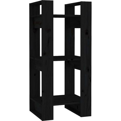 Maison Exclusive - Estantería/divisor de espacios madera pino neg (1/5)