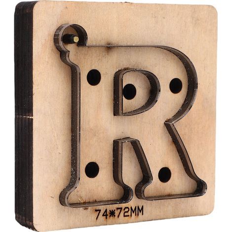 Lederstanzform, Metallstanzform in Form des Buchstabens R, Stanzwerkzeug 74x72mm (1/5)