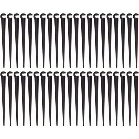 Piquets de Support de Tuyau d'irrigation Support Piquet de Tube Irrigation Goutte à Goutte Plastique Outil de Jardinage,Paquet de 100(Taille d'ouverture 1/4 pouce) (1/5)