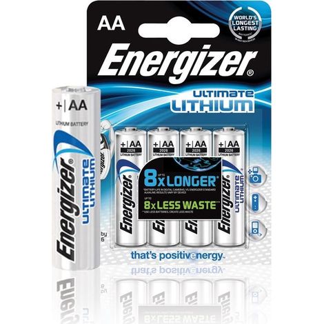 Energizer Pila Stilo al Litio AA 4 Pezzi