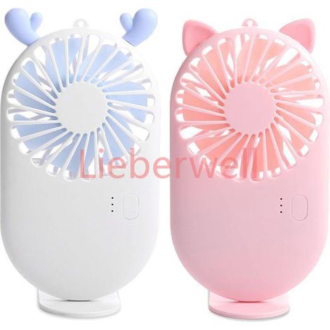 Mini ventilateur portatif à vitesse réglable et rechargeable par USB, idéal pour le bureau, l'extérieur, les voyages, etc. (1/5)