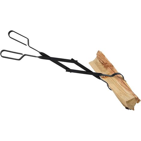 Pinces à cheminée, pinces à bois de 66 cm de long, pinces pour cheminée de jardin, pinces ignifugées pliables, outils pour cheminée (1/5)