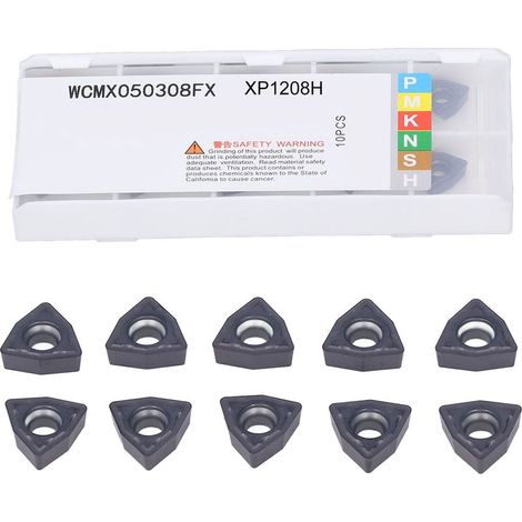 10 tornitura inserti in carburo di WCMX050308FX per l'utensile CNC inserti in alternativa a cui rivolgersi in metallo. (1/5)