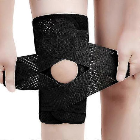 Genouillère de compression renforcée avec stabilisateurs latéraux, respirante et ajustable pour soulager la douleur et favoriser la récupération après une blessure arthritique. (1/5)