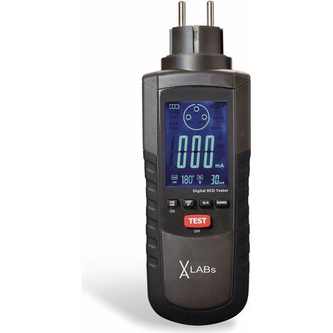 Appareil de test RCD – GT0010 – Testeur numérique 195-253 V AC – Indicateur de tension réseau – Sécurité EN 61010-1, CAT III 600 V