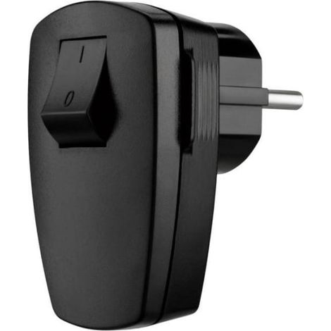 Abgewinkelter, abnehmbarer Stecker mit Unischuko-Anschluss, 250 V, 16 A, IP20, schwarz / 12102
