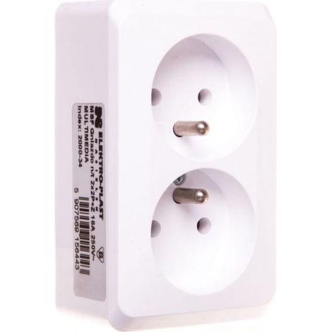 Conector n/t 2x2P+Z 16A multimedia MSF 2000-34