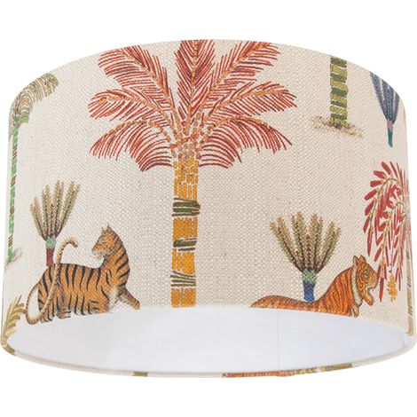 QAZQA Fabric Lampshade Multicolor with Animal Print 35/35/20