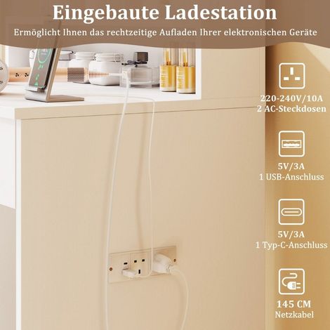 Schminktisch mit einstellbarer led beleuchtung und spiegel (1/5)