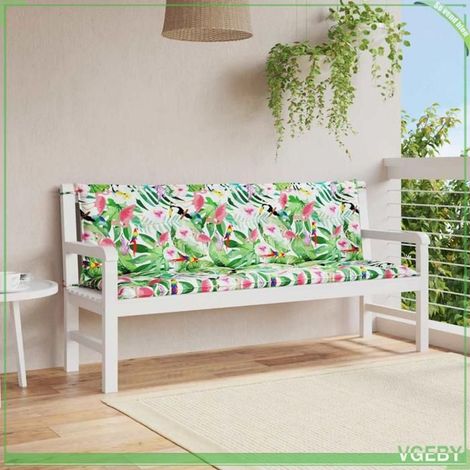 Coussins de banc de jardin - FAFEISY - 361711 - Lot de 2 - 150x50x7 cm - Polyester résistant UV et eau (1/5)