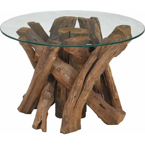 Maison Exclusive - Couchtisch Massivholz Teak Treibholz 60 cm