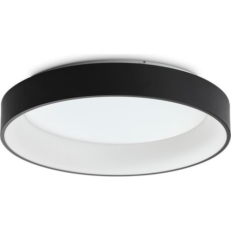 Ideal Lux ZIGGY Rundes 60 cm integriertes LED-Halbbündiglicht Schwarz, 3000 K, nicht dimmbar (1/2)