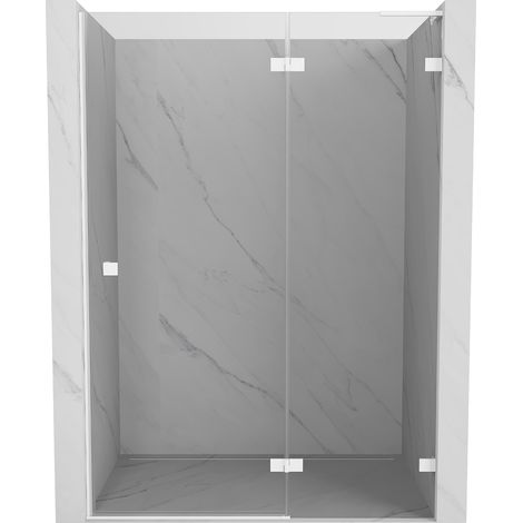 Mexen Lunar L Duschschwenktür rechts 135 cm, transparent, weiß - 834L-135-000-20-00-P (1/5)