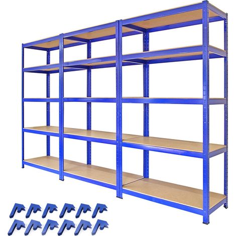 3 x T-Rax 90cm Blue Racking & Bay Connectors (1/5)