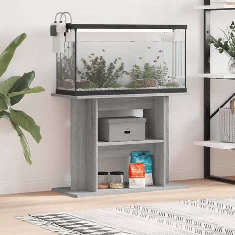 Meuble Support Gris Aquariums 80 X 30-35 cm. 1 étagère Support solide et stable pour aquariums (1/5)