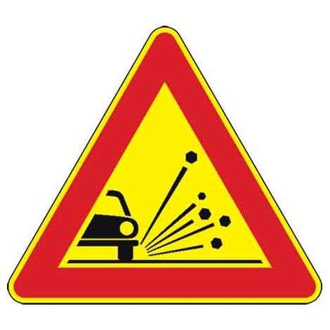 SEGNALE CANTIERE FIG. 390 'MATERIALE INSTABILE SULLA STRADA' 90 cm