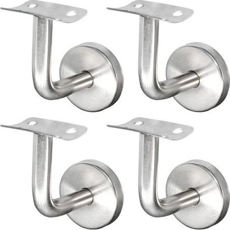 Support Main Courante Inox 304 pour Rampe Escalier Support Mural Rampe Bois Argent (4 Pièces) NPTERBL (1/4)