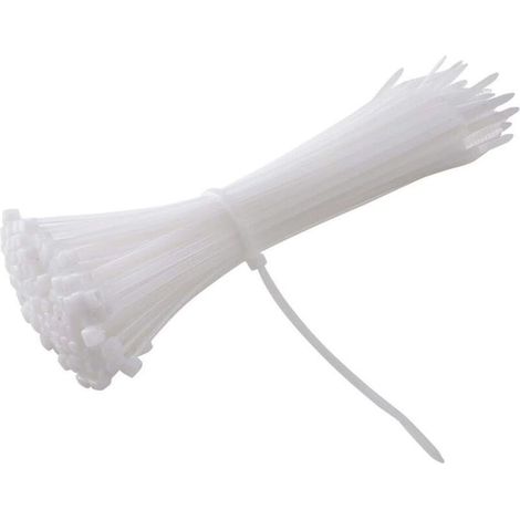 Collier de serrage nylon 6/6 200 mm x 3,6 mm – Résistance à la traction 18 kg – Lot de 100 pièces – Pour conditions extrêmes -25°C à 80°C (1/5)