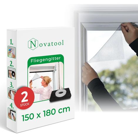 2 moustiquaires fenêtre 150x180 anthracite découpables