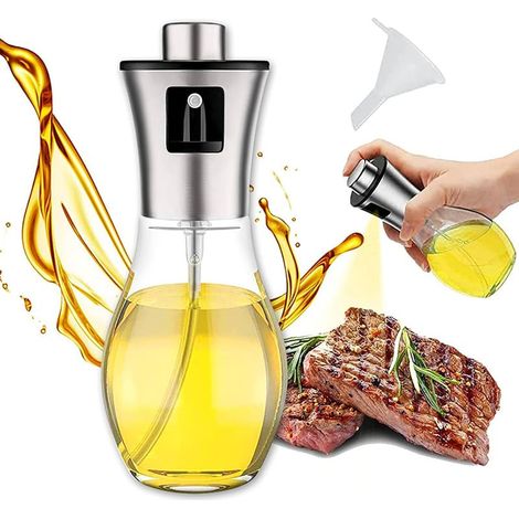 Öl-, Essig- und Salatdressing-Sprühflasche, Glasflasche für Olivenöl und Edelstahlflasche 304, zum Kochen, für Salate und Brot (1/5)