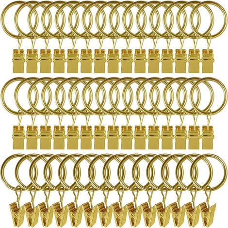 30 anelli per tende con clip, anelli per tende antiruggine, anelli per asta per tende da doccia e da finestra (3,538 mm)