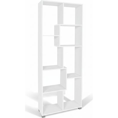 Libreria Scaffale 8 Ripiani Mobile Soggiorno Ufficio Legno 70x24x178 cm bianco