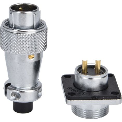 Connettore aviazione WS16 2-pin in metallo, resistente all'acqua, in lega di zinco, 500 V CA. (1/5)