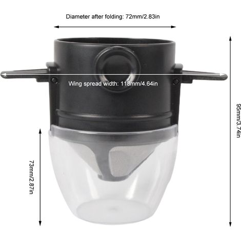 Doppellagiger Edelstahl-Kaffeefilter, wiederverwendbarer Filter für Filterkaffeemaschinen (1/4)