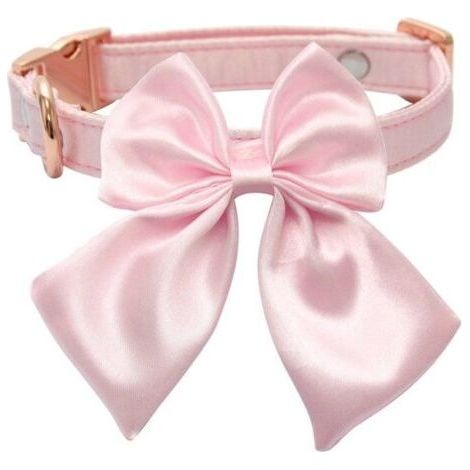 FENOPLASTICACollier pour chien en soie de couleur rose-M (1/4)