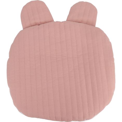 Oreiller bébé rose cartoon portable en coton doux et respirant pour tout-petit, sommeil dans poussette, oreiller enfant léger. (1/5)
