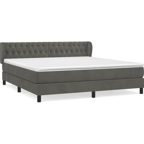Maison Exclusive - Boxspringbett mit Matratze Dunkelgrau 180x200 (1/5)