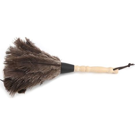 Duster, Soft Ostrich Feather Knotters for Cleaning, Lightweight Handheld Duster with Wooden Handle, Hanging Dusting Tools for Office, Home, and Car (1/5)