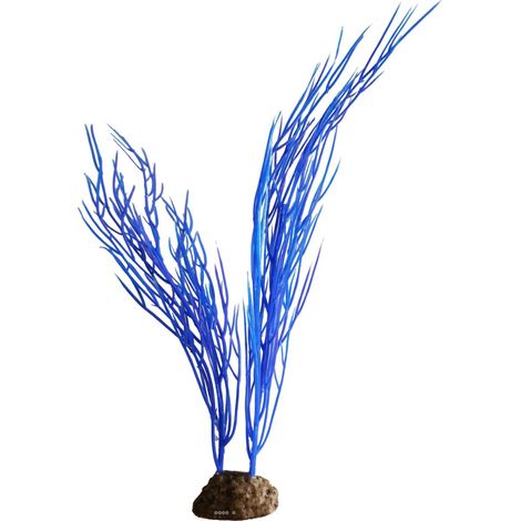 Sagittaria factice bleue lestée H25cm environ pour aquarium & vivarium (1/2)