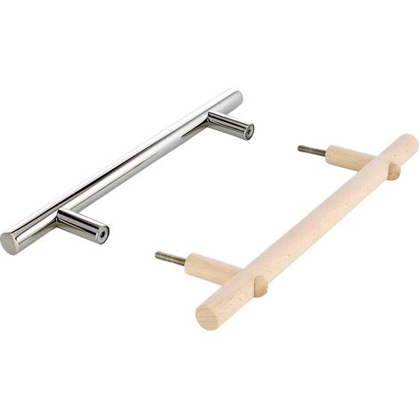 Eliga - Set di maniglie per porta, in acciaio INOX e legno