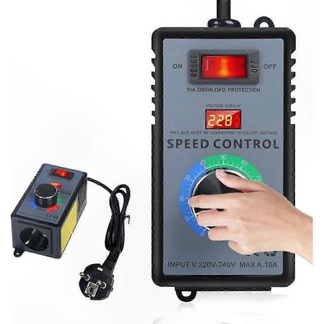 Contrôleur de vitesse de moteur réglable, régulateur de tension 220 V CA, puissance max. 4000 W (10 A), convertisseur de fréquence avec prise européenne (1/5)