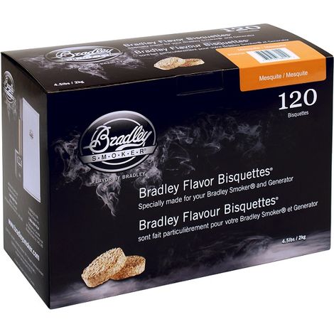 Pack 120 Bisquettes de fumage Bradley Smoker - Mesquite